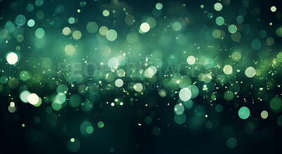 Glitter abstract lights. Green dust and shine. Luxury bokeh backdrop.