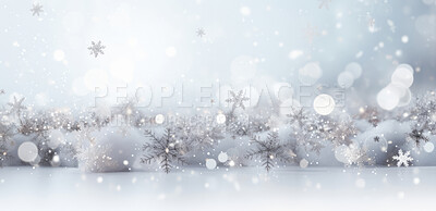 Glitter abstract snow background. White dust and bokeh. Christmas concept.