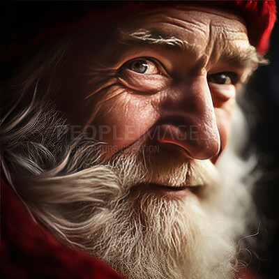 Close-up portrait of santa looking. Traditional concept. Christmas concept.