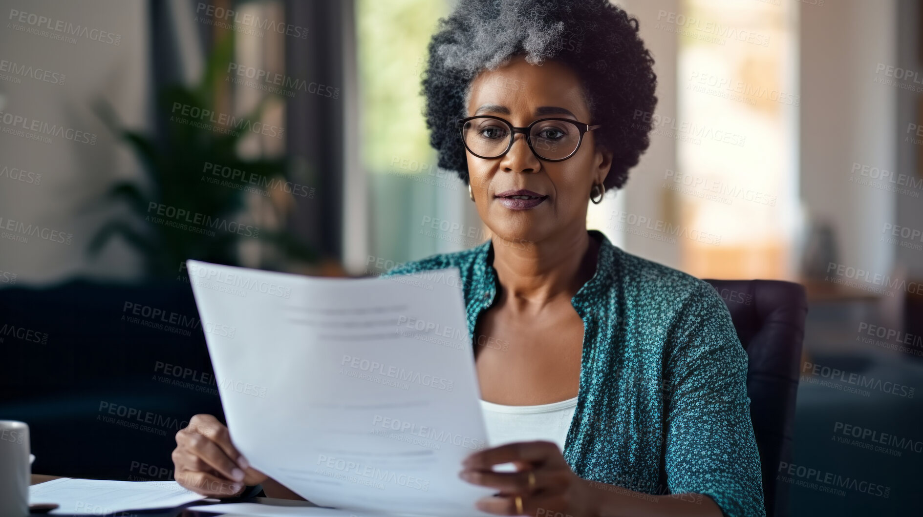 Buy stock photo Laptop, documents and finance with a senior woman busy on a budget review or pension fund