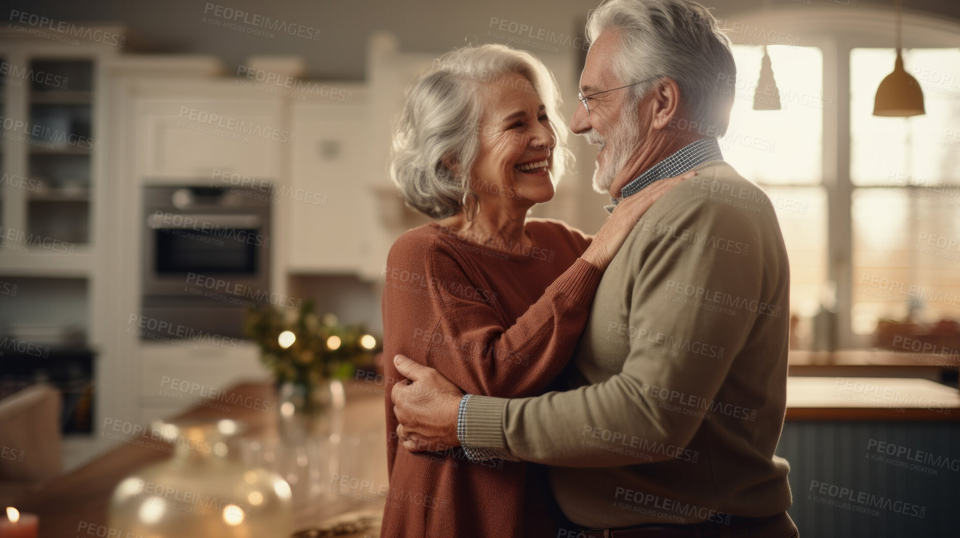 Buy stock photo Affectionate and loving senior couple spending quality time after retirement or on vacation