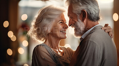 Buy stock photo Affectionate and loving senior couple spending quality time after retirement or on vacation