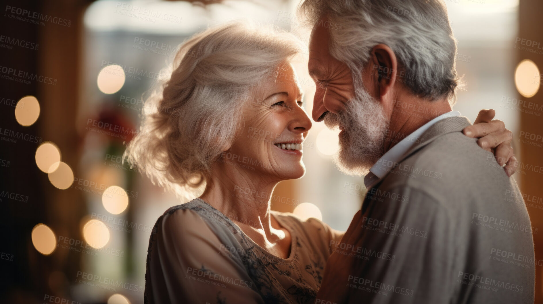 Buy stock photo Affectionate and loving senior couple spending quality time after retirement or on vacation