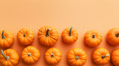 Buy stock photo Pumpkin render for thanksgiving or halloween celebration on background