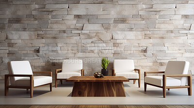 Buy stock photo Reception or lobby area design. Modern interior layout idea concept