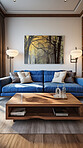 Living room sofa design with decor. Modern interior layout idea concept