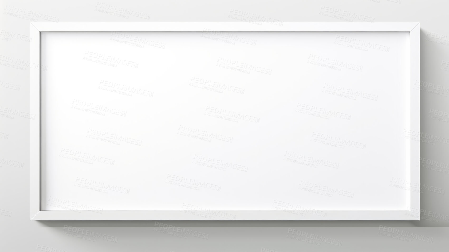 Buy stock photo Mock-up of photo rectangular frame on wall. Modern concept. Copy space.