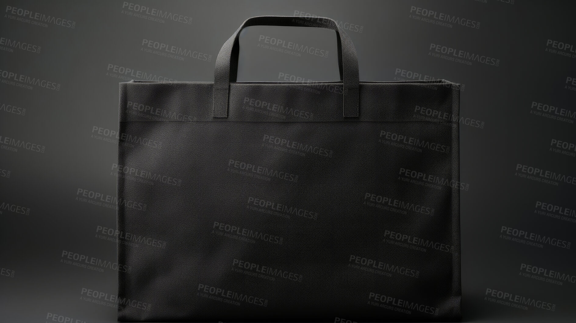 Buy stock photo Mock-up of recycled shopping bag. Blank template on backdrop. Copy space.