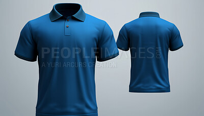 Front and back views of golfers. T-shirt on background. Mock-up template.