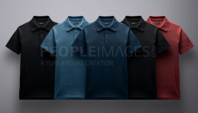 Front views of golfers. T-shirt on background. Mock-up template.