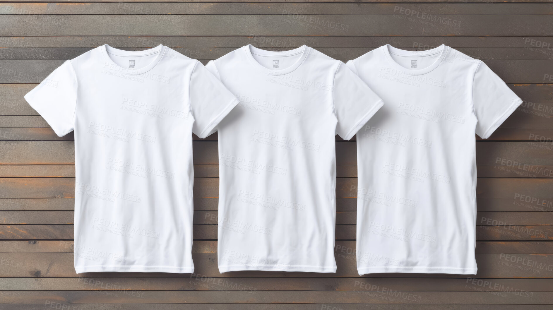 Buy stock photo A collection of mock-up t-shirts. Modeling copy space for print.