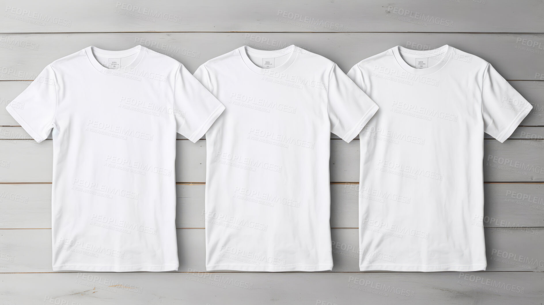 Buy stock photo A collection of mock-up t-shirts. Modeling copy space for print.