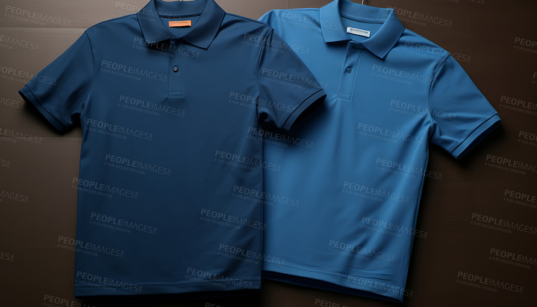 Buy stock photo Front views of golfers. T-shirt on background. Mock-up template.