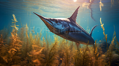 Buy stock photo Underwater shot of fish. Beautiful nature underwater world concept.