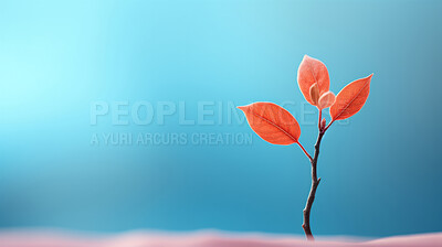 Small plant growing against blur background. Copy space. Ecology concept.