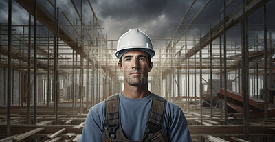 Civil engineer or professional building constructor on a construction site