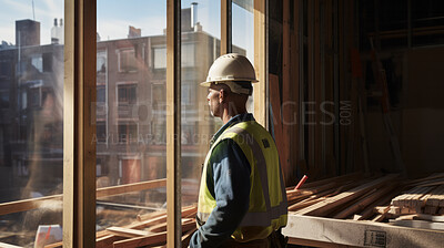 Professional architect constructor engineer working, inspecting construction site