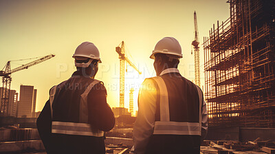 Buy stock photo Professional architect constructor engineer working, discussing building plan