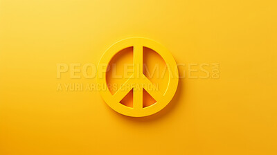 Buy stock photo Three - dimensional peace symbol. Clear backdrop. Peace concept.