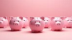 A collection of piggy banks. Savings, budget and money management concept