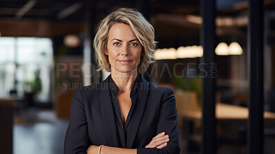 Buy stock photo Mature business woman looking with confidence. Executive or Investor portrait