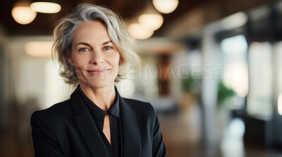 Buy stock photo Mature business woman looking with confidence. Executive or Investor portrait