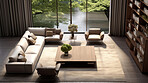 Spacious lounge are. Beautiful views. Modern interior design concept.