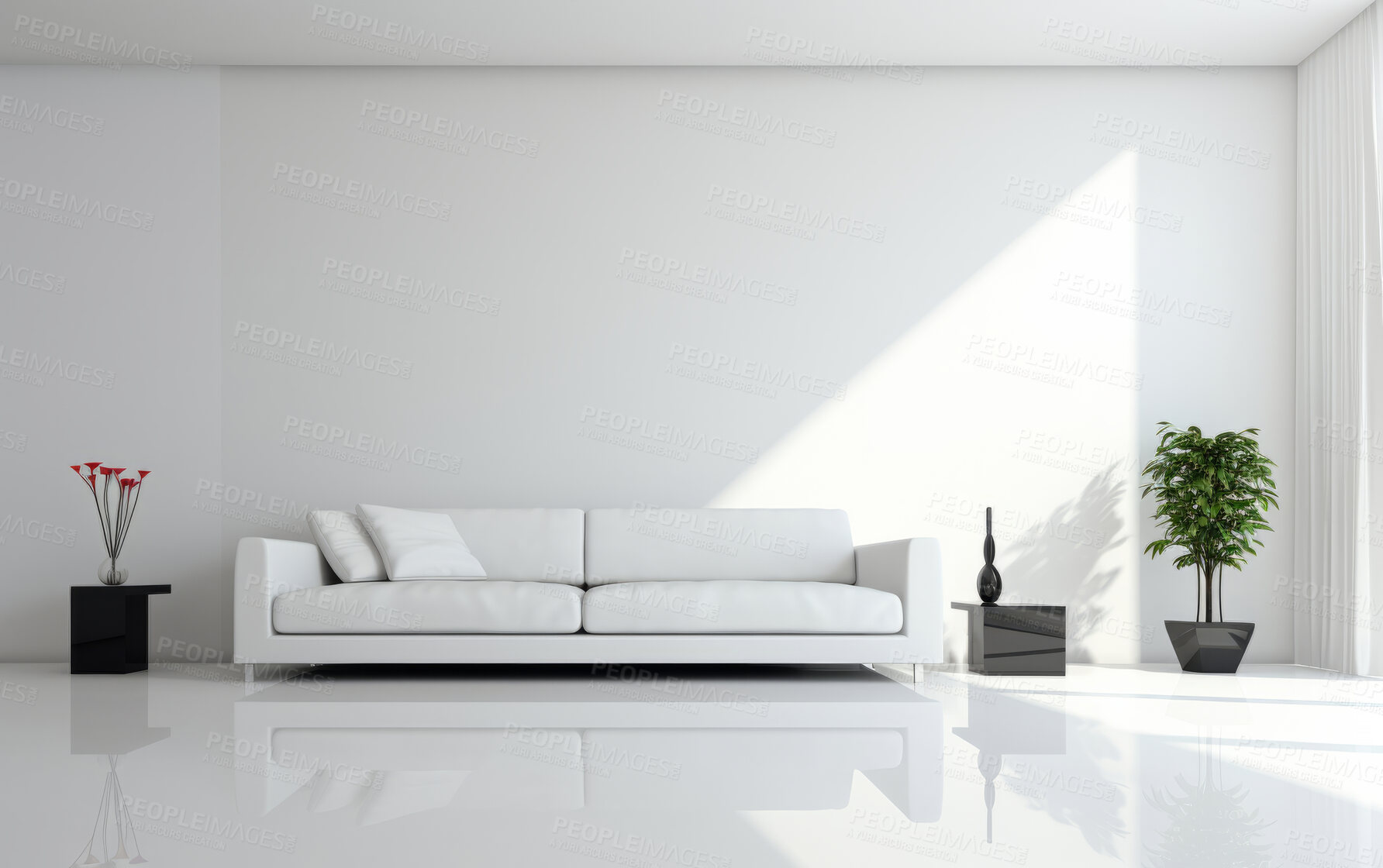 Buy stock photo Beautiful spacious lounge. Luxury living. Modern interior design concept.