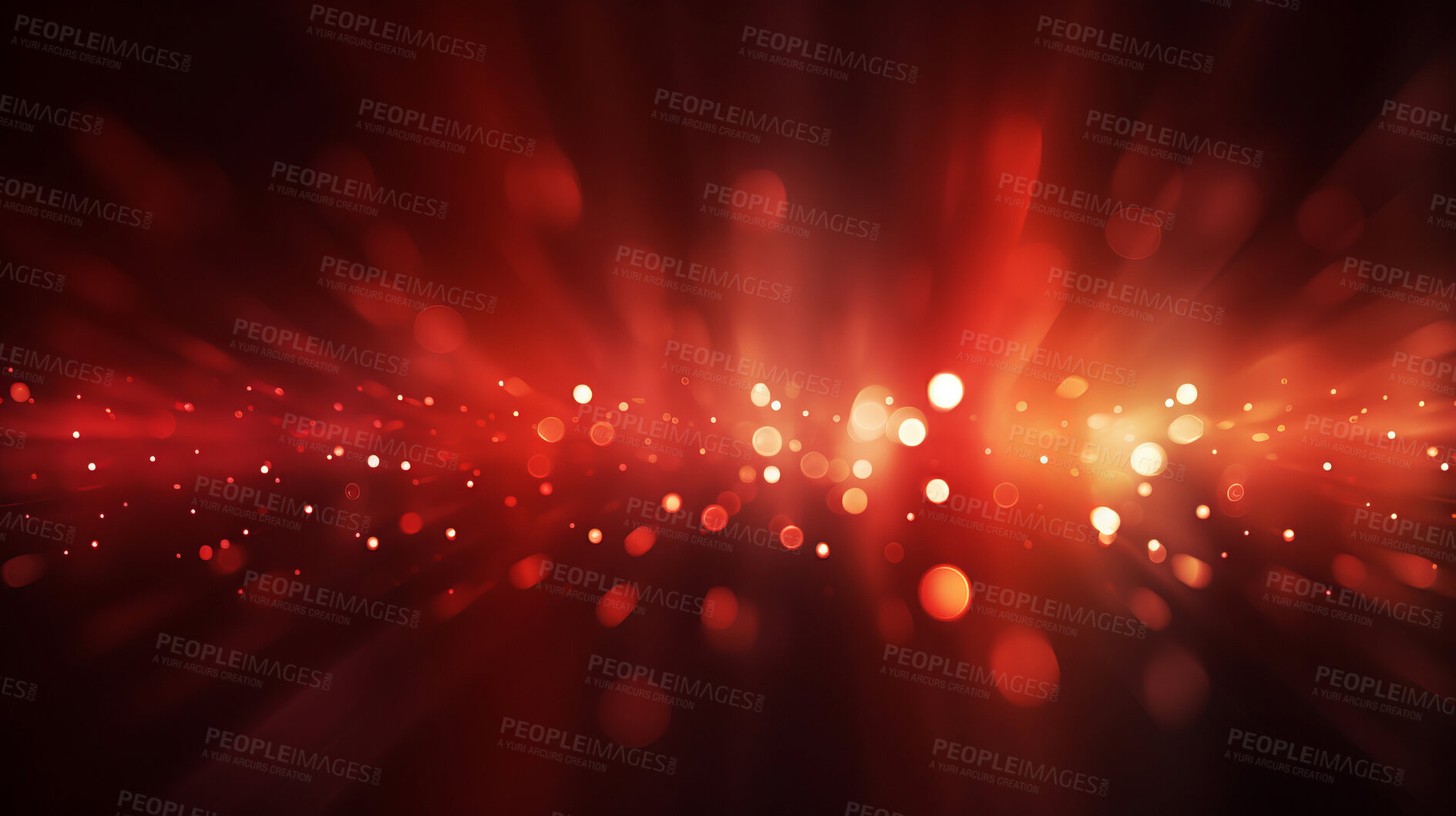 Buy stock photo Red glitter glow particle bokeh background. Festive celebration wallpaper concept