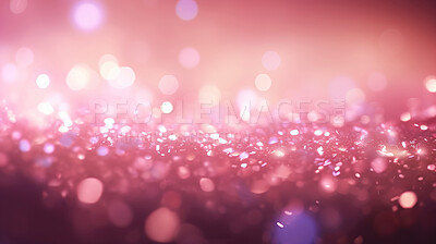 Pink glitter glow particle bokeh background. Festive celebration wallpaper concept