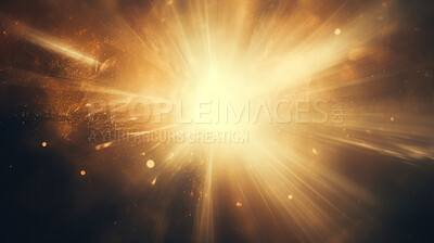 Buy stock photo Sunlight streaming through trees. Religious spiritual awakening.