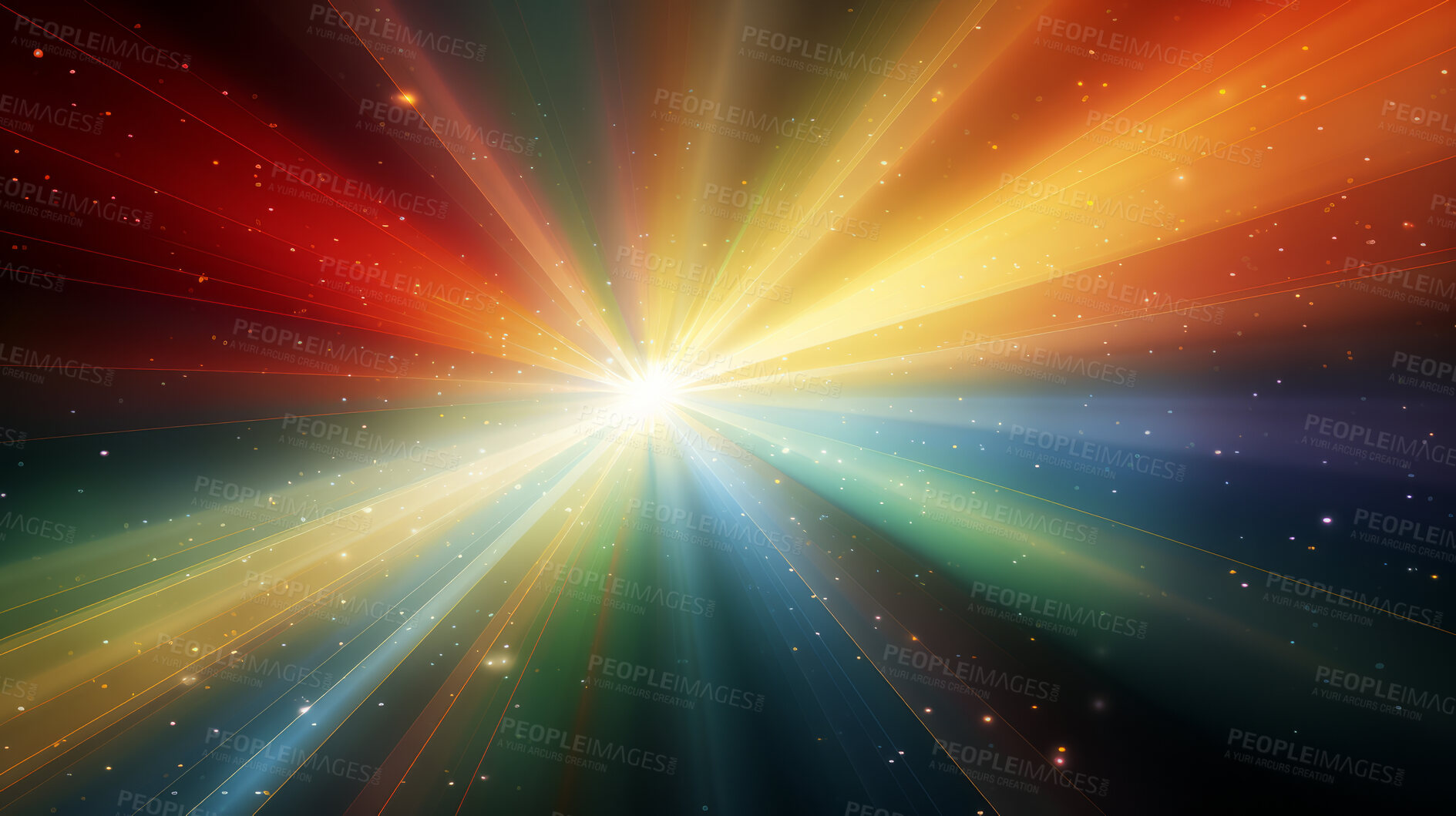 Buy stock photo Abstract flare colorful spectrum background light beams. Futuristic flashes