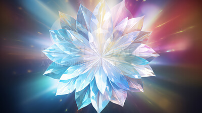 Crystal flower prism light effect. Background overlay pattern design.
