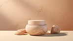 Modern skin moisturiser jar with rock texture. Eco friendly or recycled product