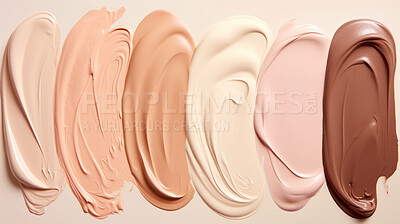 Foundation samples or swatch. Skin beauty or make-up product for different skin tones