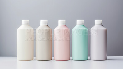 Plastic hand-wash or shampoo bottles. Blank empty colorful bottles for branding