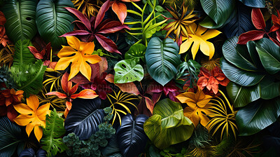 Buy stock photo Green Plant Wall. Colorful plant wall background or wallpaper for eco friendly environment