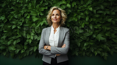 Buy stock photo Portrait of business woman, ceo, manager or designer for sustainable architecture