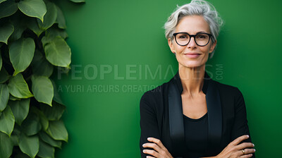 Portrait of business woman, ceo, manager or designer for sustainable architecture