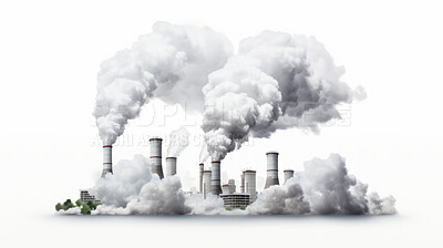 Environmental pollution, factory or fuel power plant smoke emission. Environmental crisis