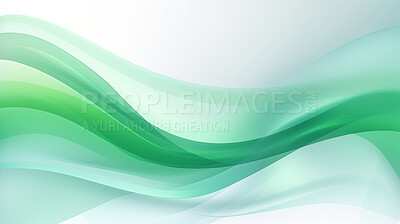 Buy stock photo Green abstract wave flow design element. Green energy background or wallpaper