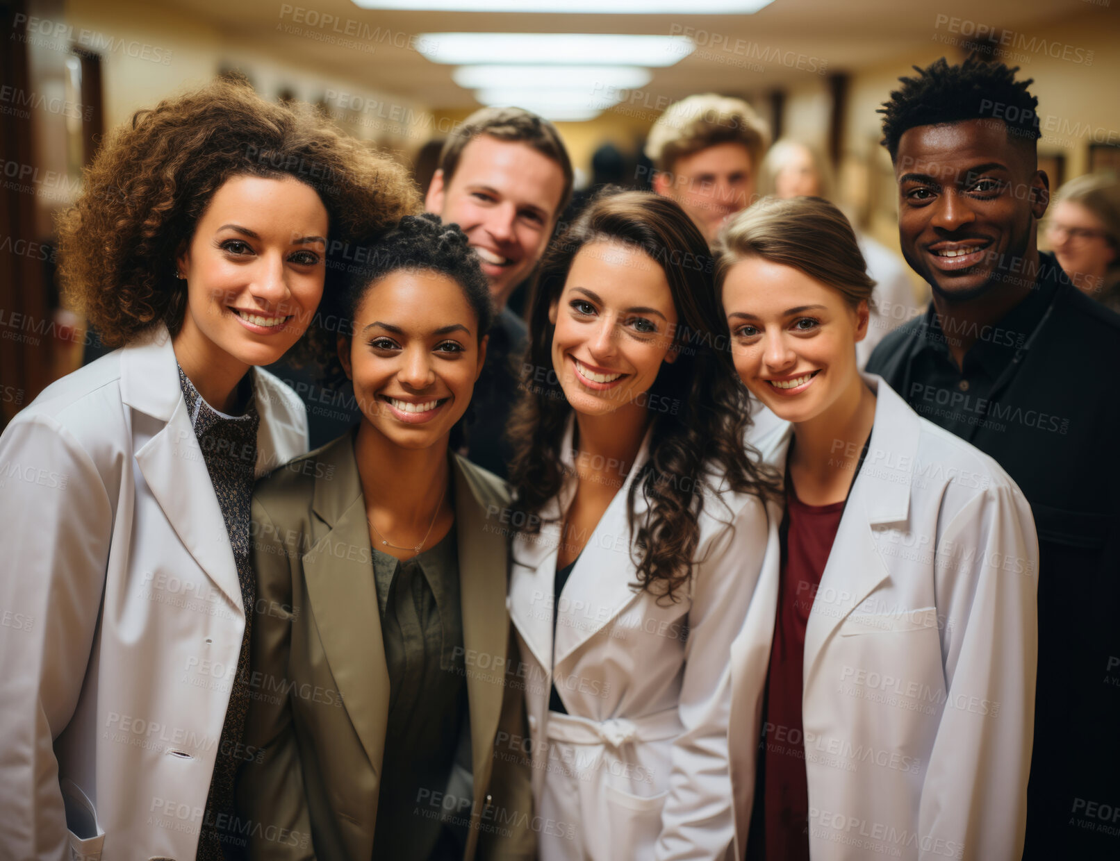 Buy stock photo Group of medical staff posing for photo. Group portrait. Medical staff concept.