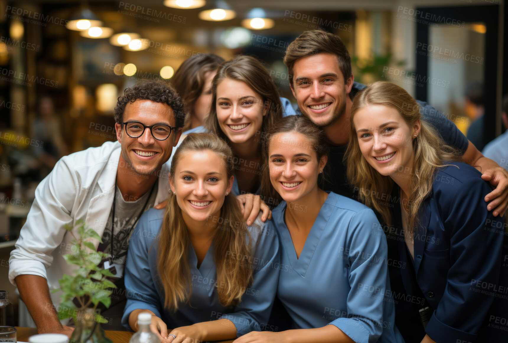 Buy stock photo Group of medical staff posing for photo. Group portrait. Medical staff concept.