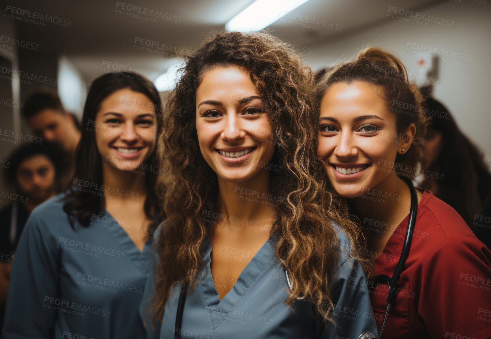 Buy stock photo Group of medical staff posing for photo. Group portrait. Medical staff concept.