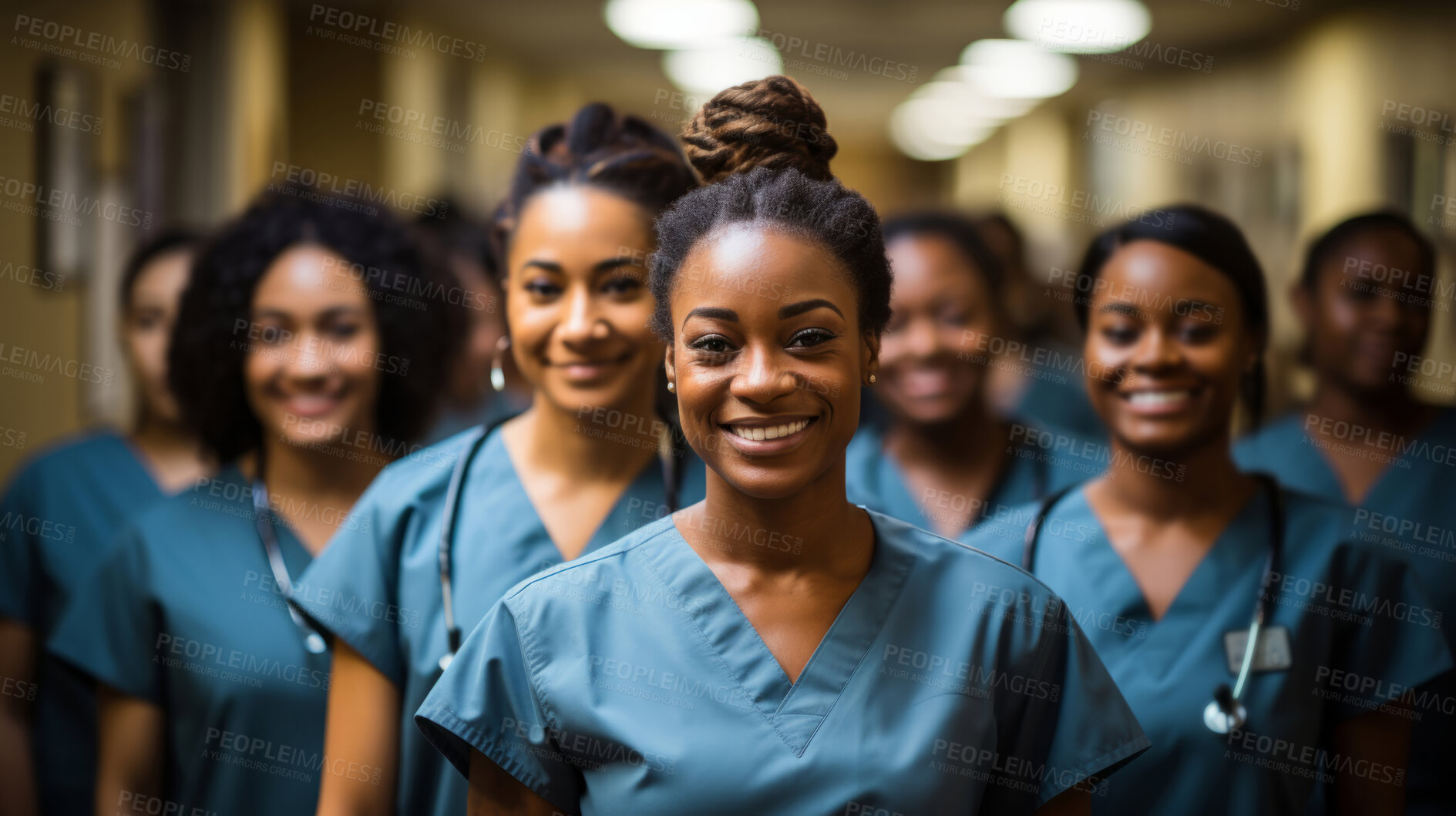 Buy stock photo Group of medical staff posing for photo. Group portrait. Medical staff concept.