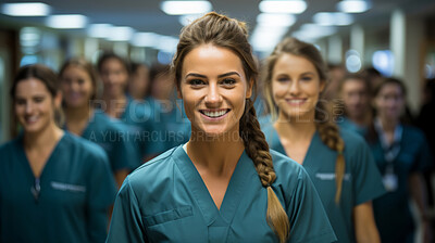 Buy stock photo Group of medical staff posing for photo. Group portrait. Medical staff concept.