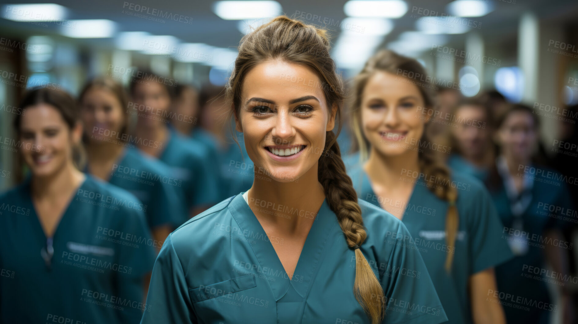 Buy stock photo Group of medical staff posing for photo. Group portrait. Medical staff concept.