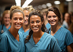 Group of medical staff posing for photo. Group portrait. Medical staff concept.