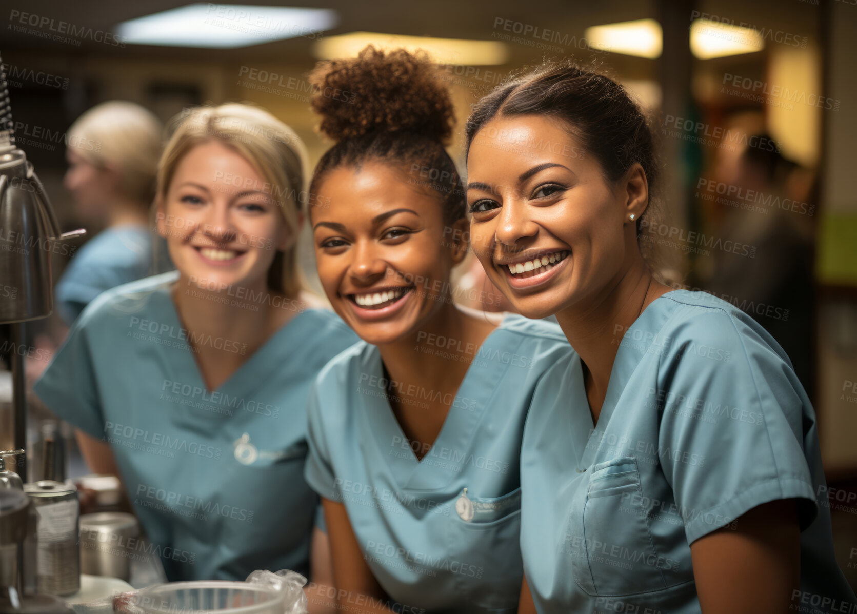 Buy stock photo Group of medical staff posing for photo. Group portrait. Medical staff concept.