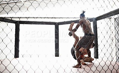 Buy stock photo Two kickboxers in training